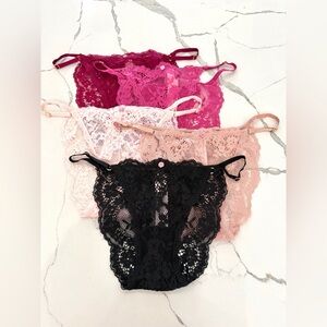 NWT Victoria’s Secret Dream Angels Lace Adjustable String Bikini Panty set of 5